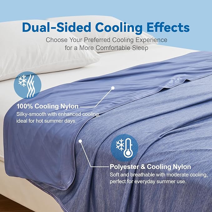 Ailemei Direct Cooling Blanket Twin Size for Couch, Double-Sided Summer Cooling Blankets for Hot Sleepers, Lightweight Ice Cool Blanket to Relieve HotFlashes, Breathable Bed Cold Blankets for Sleeping