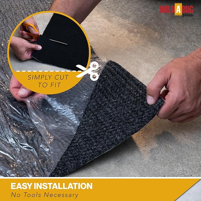 Hold-a-Rug Plush 2' x 11' Nonskid, Nonslip Rug Pad, Reversible Gripper, ¼ Thick, Safe for All Floors and Carpet, Keep Area Rugs Secure