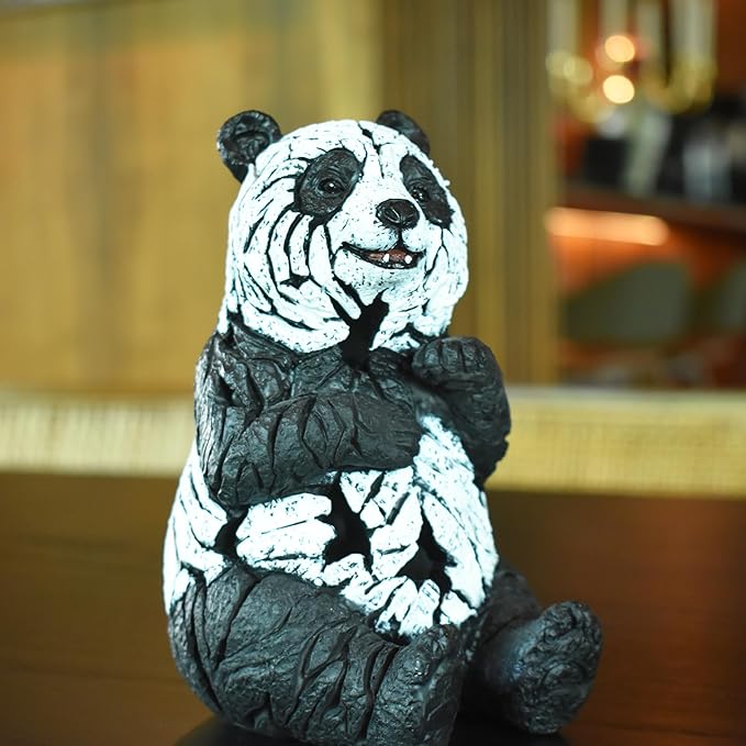 Natural Design Architecture Lifestyle N Adam & Friends Home Decor Stone Resin Wilderness Statue Sculpture | 1-Piece | Sitting Panda