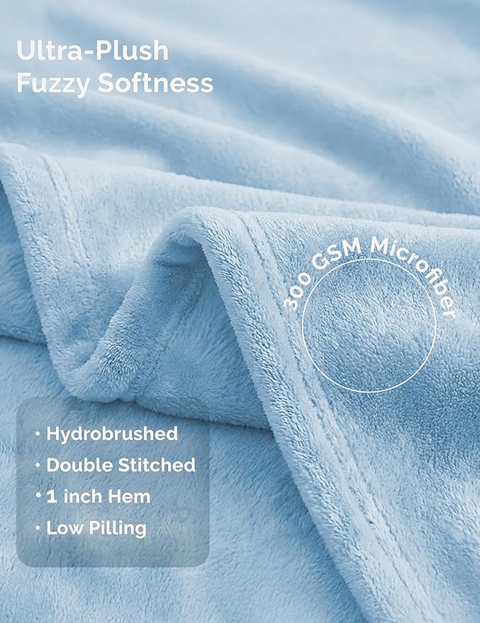 Casa Platino Fleece Throw Blankets – 300 GSM Gray – Soft Cozy Warm Holiday Throws for Winter, Fuzzy Plush Elegant Gifts for Kids, Men & Women - Ideal for Couch, Sofa, Chair or Bed - 50x60 Inch