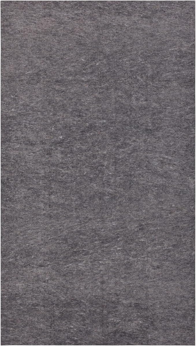 Mohawk Home 6' x 9' Premium Luxury Non Slip Rug Pad 1/4 Thick Dual Surface Felt + Rubber Gripper - Safe for All Floors, Synthetic Fiber, Grey