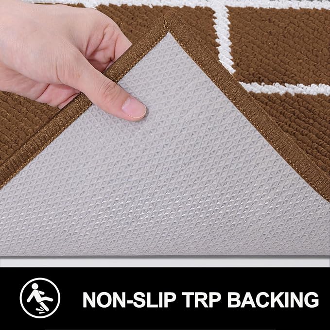 Finchitty Indoor Door Mat, Dirt Resistant and Absorbent, Low-Profile, Non-Slip, Washable Inside Floor Mats for Front Door, Back, and Entrance, 40" x 32", Coffee