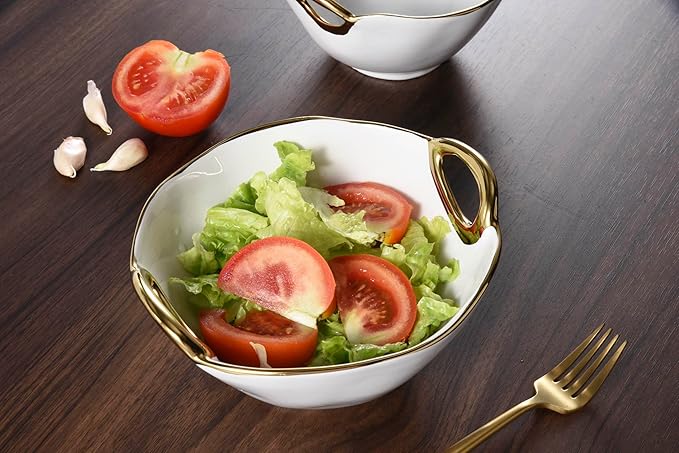 Pampa Bay Medium Bowl (White and Gold)
