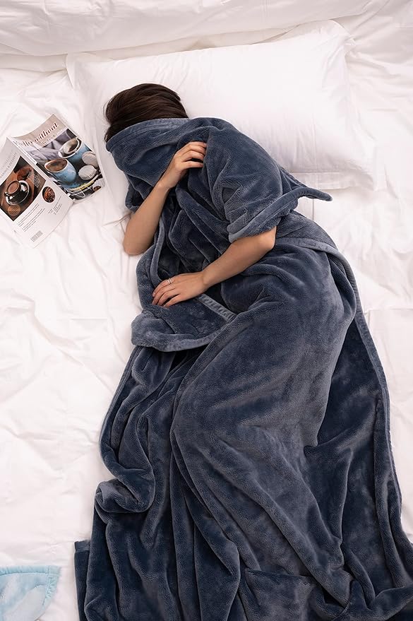 Mellowdy Extra Thick Hearty Plush Flannel Blanket (Dark Grey, 60x80) - 500GSM Twin Size Warm Blanket for Winter, Fall | Soft, Fluffy, Cuddly, Perfect for Bed, Oversized Throw for Couch, Sofa