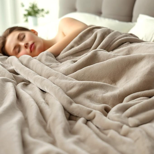 Bedsure Fleece King Size Blanket for Bed - GentleSoft Warm, Cozy, Soft & Thick Blanket for Winter, Heavy 500Gsm Anti-Static Design, Ideal for Couch & Sofa, Light Brown, 108x90 Inch
