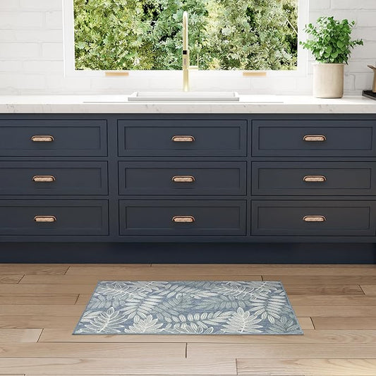 Nourison Home Aloha Blue 2'8" x 4' Area Rug - Easy Clean, Non Shedding, Bed Room, Living Room, Dining Room, Kitchen (3' x 4')