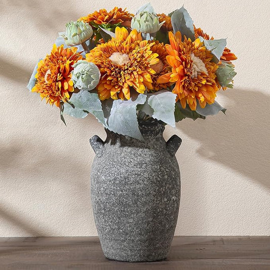 Ceramic Flower Vase Home Decor, 9.76 Inch Rustic Farmhouse Vase,Large Decorative Vase for Living Room Bedroom Kitchen Table Office Centerpiece Decorations, Holiday & Wedding