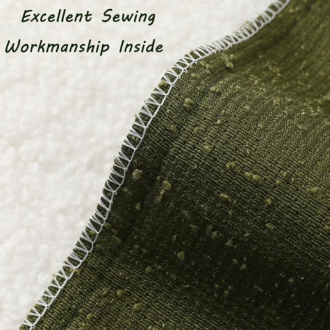 FUTEI Pack of 2 Moss Green Decorative Throw Pillow Covers 20x20 Inch Soft Cozy Solid Boucle Textured Cushion Case,Modern Home Decor for Couch Bed Living Room