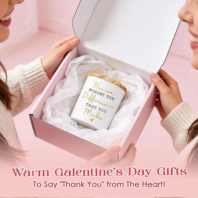 OASSIE Thank You Gifts for Women - Vanilla Lavender Candle 10 oz - Inspirational Employee Appreciation Gifts for Coworkers Boss Mentor Teachers Nurses, Galentines Retirement Birthday Gift for Friend