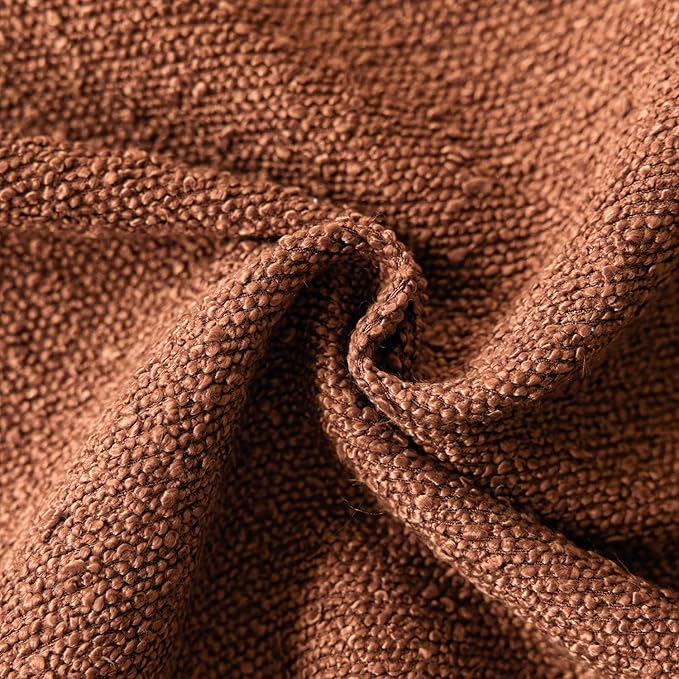 Foindtower Decorative Textured Boucle Throw Pillow Covers Accent Solid Pillow Cases Neutral Soft Cozy Couch Cushion Case for Chair Sofa Bedroom Living Room Home Decor 20x20 Inch,1PC,Burnt Orange Hazel