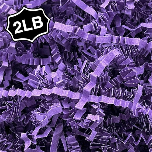 2LB Crinkle Paper Shred Filler for Bag Gift Box Basket Shreded Stuffing Decorations on Halloween(Purple)