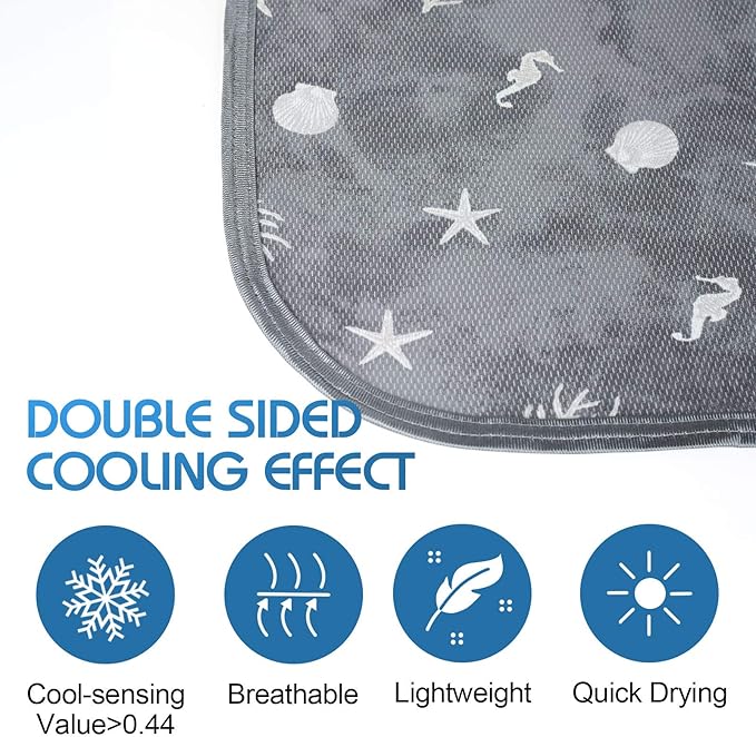 Ailemei Direct Cooling Throw Blanket with Double Sided Cold Effect, Lightweight Breathable Summer Coastal Theme Bed Blanket, Transfer Heat to Keep Body Cool for Hot Sleepers Night Sweats,50"x70"