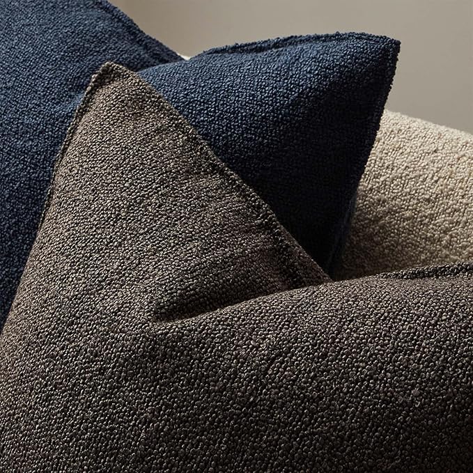 JUSPURBET 12x20 Pillow Covers Set of 2 Decorative Throw Pillow Covers Case for Couch Sofa Bed Soft Boucle Textured Lumbar Cushion Covers with Hidden Zipper for Home Decor Living Room,Dark Coffee