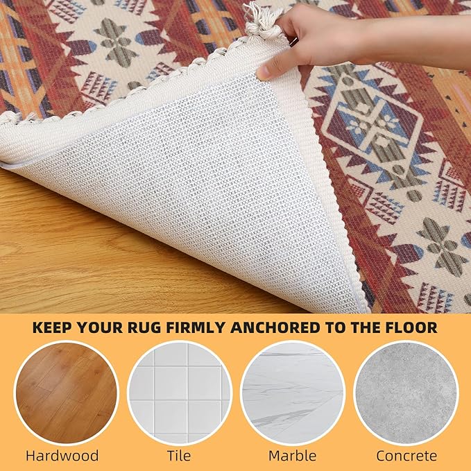 Non Slip Rug Pad, Natural Rubber Backing Rug Pads 1/4” Thick, Felt Rug Gripper Pad, Non Slip Under Carpet Mat, Under Rug Cushion for Hardwood Floors, Carpet Runners (4x6FT)