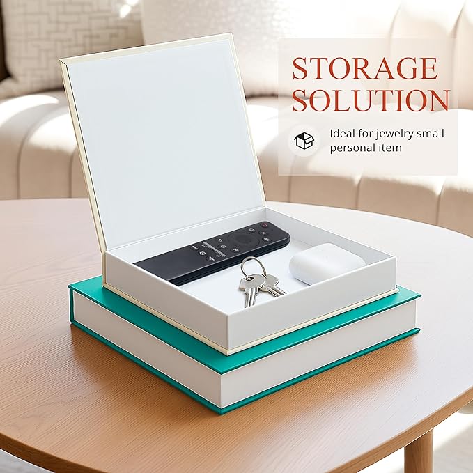 Fake books for decoration - Set of Two - Cardboard and linen - Decor Books for coffee table - Decorative boxes for home decor aesthetic - box storage (Art of Art)