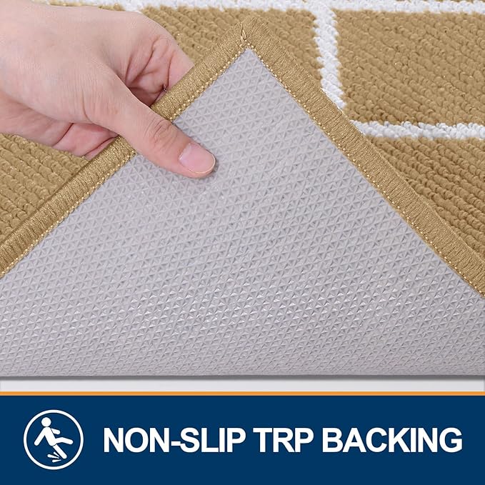 Finchitty Indoor Door Mat, Dirt Resistant and Absorbent, Low-Profile, Non-Slip, Washable Inside Floor Mats for Front Door, Back, and Entrance, 36" x 24", Beige