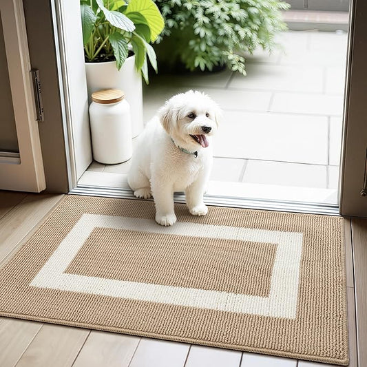 GRANNY SAYS Front Door Mat Outside Entrance, Door Mats for Entryway, Welcome Matt Non-Slip, Entryway Front Porch Mat Low Profile Resist Dirt Easy to Clean, 36"x24", Khaki