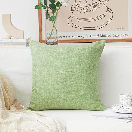 Home Brilliant 20x20 Spring Pillow Cover Decoration Solid Sage Green Throw Pillow Cover for Bench Decor, 50cm, Grass Green
