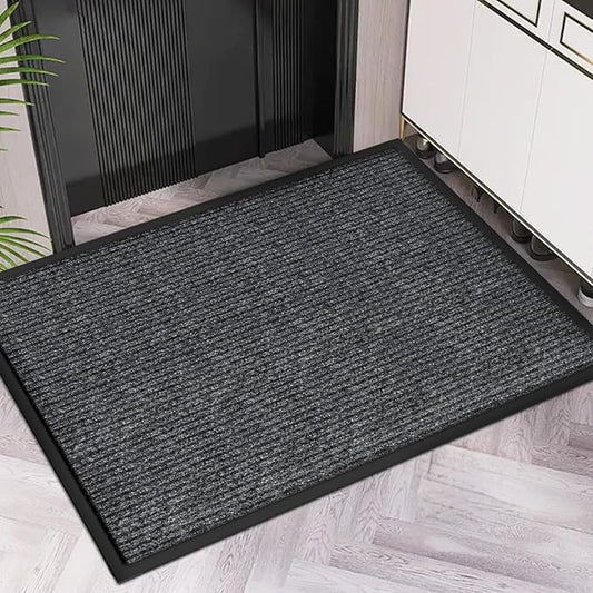 48" x 36" (4' x 3') Front Door Mat | Heavy Duty Indoor Outdoor Doormat | Non-Slip Rubber Backing | Low Profile Welcome Mat for Entryway for Home, Office & High Traffic Areas, Dark Gray