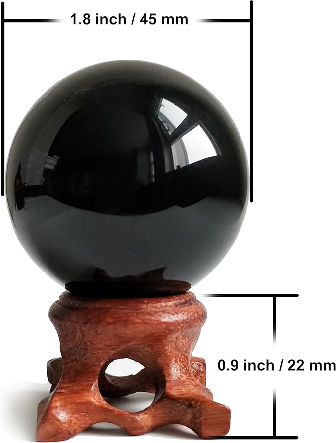 Mina Heal Black Obsidian Balls for Meditation, Divination, Feng Shui, and Crystal Healing – Obsidian Crystal Ball for Home Décor