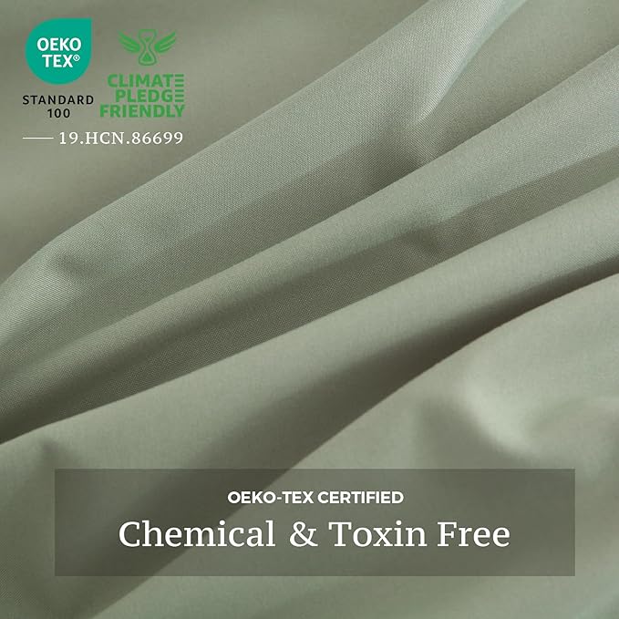 JSD Sage Green Duvet Cover Set King Size, 3 Piece Duvet Cover with Pillow Shams, Soft Brushed Microfiber Zipper Closure, Comforter Not Included