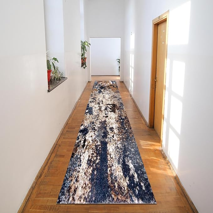Keen Home Design Area Rugs - 2x14 Non-Shedding, Abstract Rugs for Kitchen, Living Room, Bedroom, Dining Room, Entryway - Size: 2'8" x 14', Multi