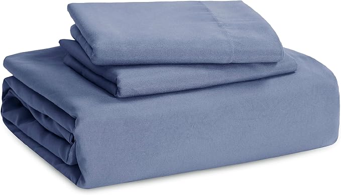 Bedsure Slate Blue Duvet Cover Queen Size - 3 Pieces Prewashed Extra Soft Bedding Set, Includes 1 Duvet Cover 90x90 Inches with Zipper Closure & 2 Pillow Shams, Comforter Not Included