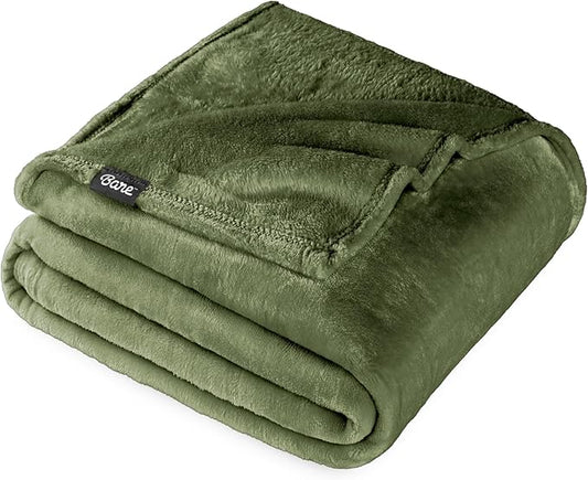Bare Home Fleece Blanket - Full/Queen - Ultra-Soft Lightweight for Bed, Sofa, and Couch - Luxury Microplush - Cozy Warm Blanket (Full/Queen, Cypress)