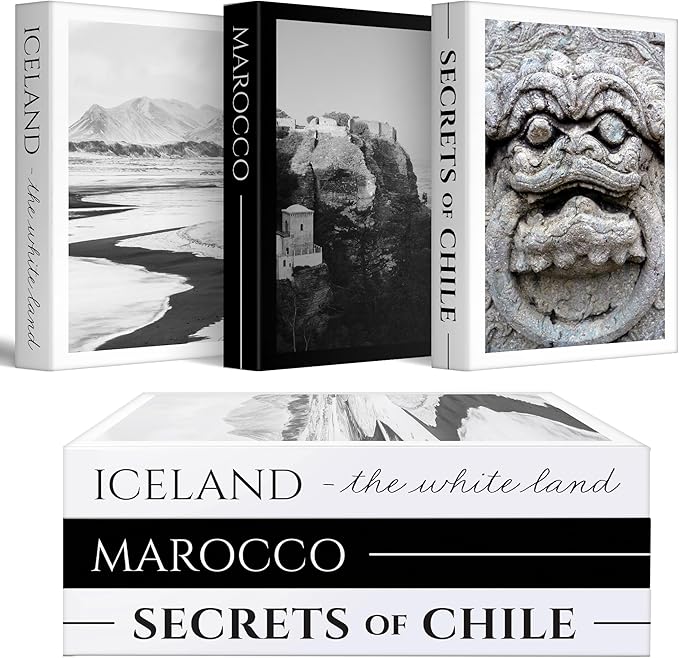 3 Pieces Fake Coffee Table Books for Home Decor, Decorative Books with Hidden Storage, Aesthetic Bookshelf Decor for Living Room or Bedroom, With Unique Design And Durable Material.