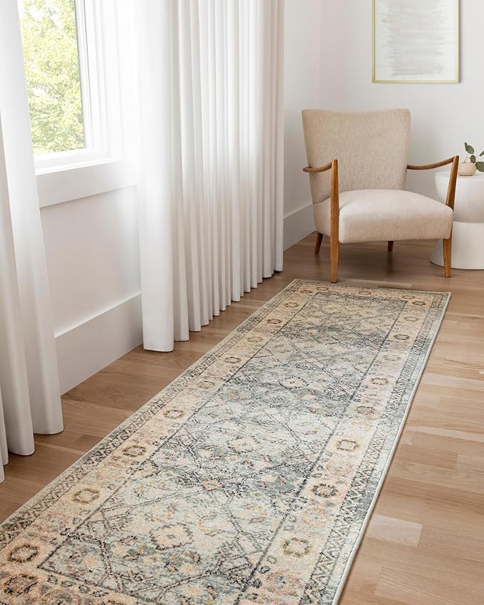 Loloi Jocelyn Collection JOC-04 Sky/Multi 4'-0" x 6'-0" .38" Thick Accent Rug