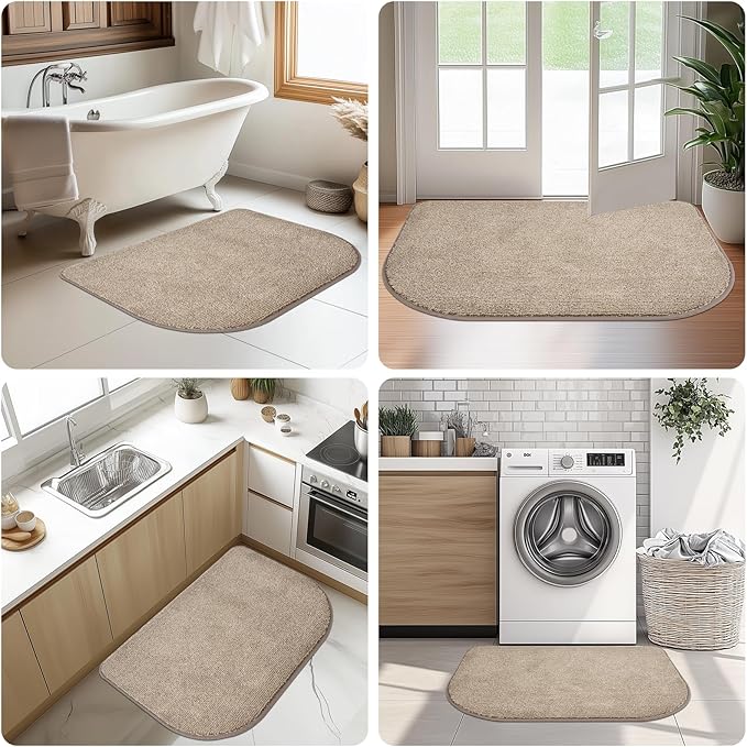 Washable Kitchen Rugs Set of 2 (24" x 35.5" + 24" x 59"), Non Slip Kitchen Mats for Floor, Absorbent Indoor Entryway Runner Rugs for Laundry, Bathroom, Door, Bedroom (Roll Packing)