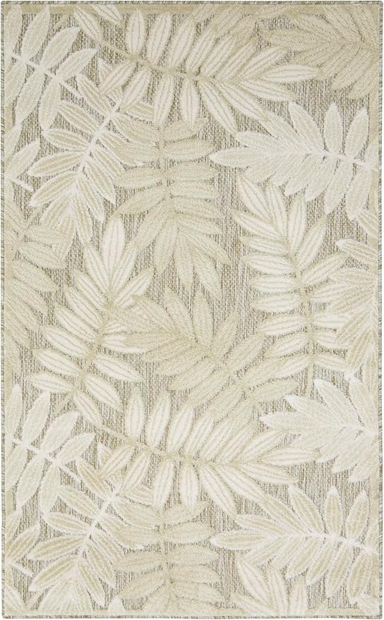 Nourison Home Aloha Ivory Sage 2'8" x 4' Area Rug - Easy Clean, Non Shedding, Bed Room, Living Room, Dining Room, Kitchen (3' x 4')