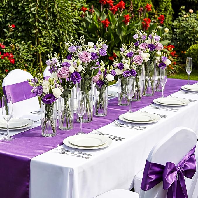 24 Pcs Cylinder Vases Set for Centerpieces, 6/8/10 Inch Tall Clear Glass Vase, Hurricane Floating Candle Holder for Wedding Table Decor, 2.5''/2.7''/3.3''' Diameter (2.7'' X 5.9'',7.9'',9.8'')
