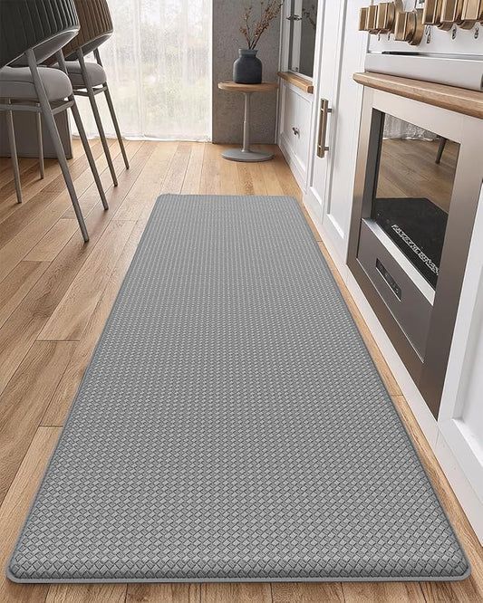 Color&Geometry Anti Fatigue Cushion Kitchen Mat for Floor -24"x87",Wide,Easy Clean, Water & Oil Proof, Anti Slip, Foam Rubber Runner Rug for Front Sink Comfort Standing,Grey