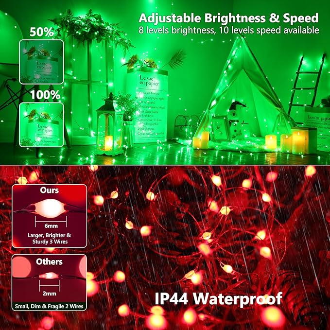 BrizLabs Valentine Fairy Lights - 66ft 200 LED Color Changing Fairy Lights with Remote, Plugin Purple & White Valentines Day Twinkle Light RGB Starry Xmas Light for Xmas Halloween Home Party Wedding