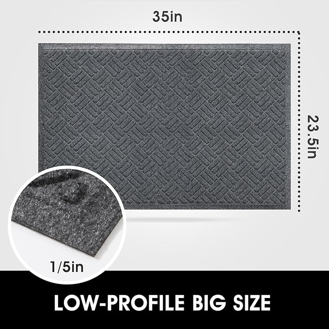 MATALL 2pack 35x23.5in Door Mat - Indoor and Outdoor Welcome Mat, Absorbent and Drain Away Water Heavy Duty Entryway Doormat for Front Back Doors, Laundry Rooms, Mudrooms, The Garage and More
