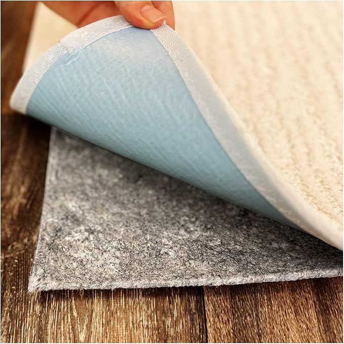 KOECKRITZ 5' x 2' 6'' Half Round Non-Slip Rug Pad Gripper - 1/4″ Thick Felt & Rubber Duo-Lock - Safe for All Floors & Hardwoods - Protects Floors, Keeps Rugs Flat
