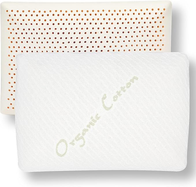 Talalay Natural Latex Sleeping Pillow, Medium Firmness Standard Pillow for Side, Back, and Stomach Sleepers to Get a Restful Sleep