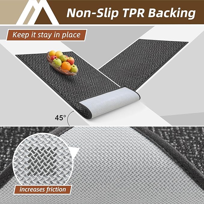 COSY HOMEER Door Mat 17" x 30" Non Slip Absorbent Entryway Rugs Dirt Trapper Doormats Washable Entrance Mats Low Pile Welcome Floor Mat for Front Back Door and Entry Mats,Dark Grey(Roll Packing)
