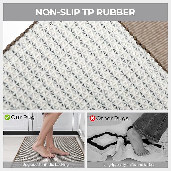 GRANNY SAYS Front Door Mat Outside Entrance, Door Mats for Entryway, Welcome Matt Non-Slip, Entryway Front Porch Mat Low Profile Resist Dirt Easy to Clean, 36"x24", Khaki Beige