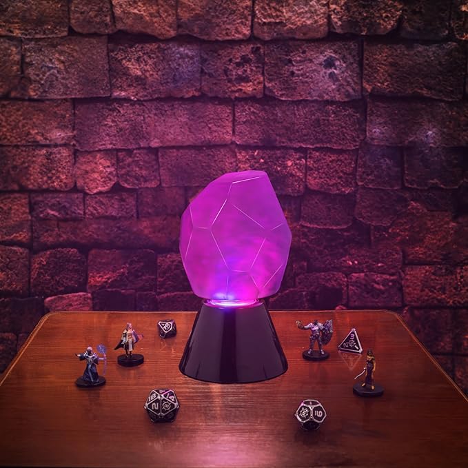 ENHANCE Tabletop Crystal Lamp - Portable Crystal Light with Swirling RGB Lighting Effect, Up to 40 Hours of Battery Life, USB Type-C Port - Perfect for Home Decor, Mood Lighting for Tabletop Games