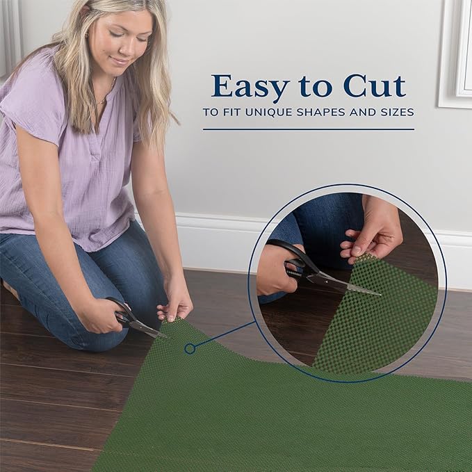 Veken 6x9 Ft Rug Pad Gripper for Hardwood Floors, Non Slip Dark Green Rug Pads for Area Rugs, Thick Rug Grippers for Tile Floors, Under Carpet Anti Skid Mat, Keep Your Rugs Safe and in Place