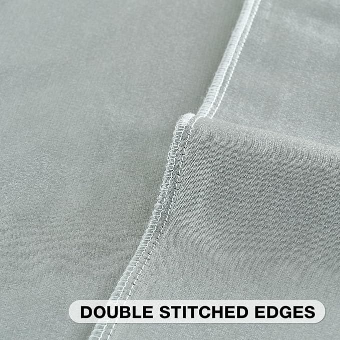 FUTEI Grey Blue Chenille Decorative Throw Pillow Covers 24x24 Inch Set of 2,Soft Crushed Striped Texture European Cushion Case,Modern Home Decor for Couch Bed Living Room