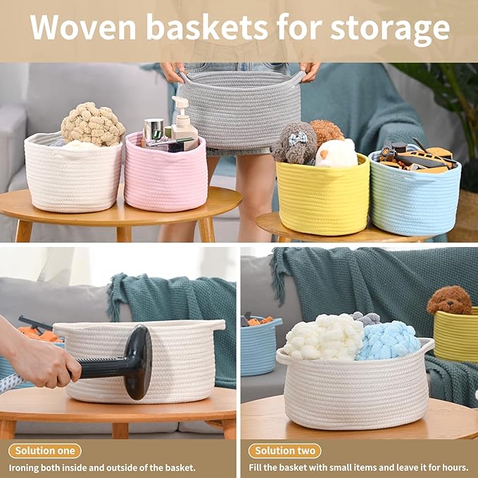 Cute Woven Storage Basket with Handle, Baskets for Gifts Empty, Gift Baskets for Valentines Day Birthday Baby Shower Raffle Burr Fundraiser, Decorative Organizer Box for Spring Home Refresh