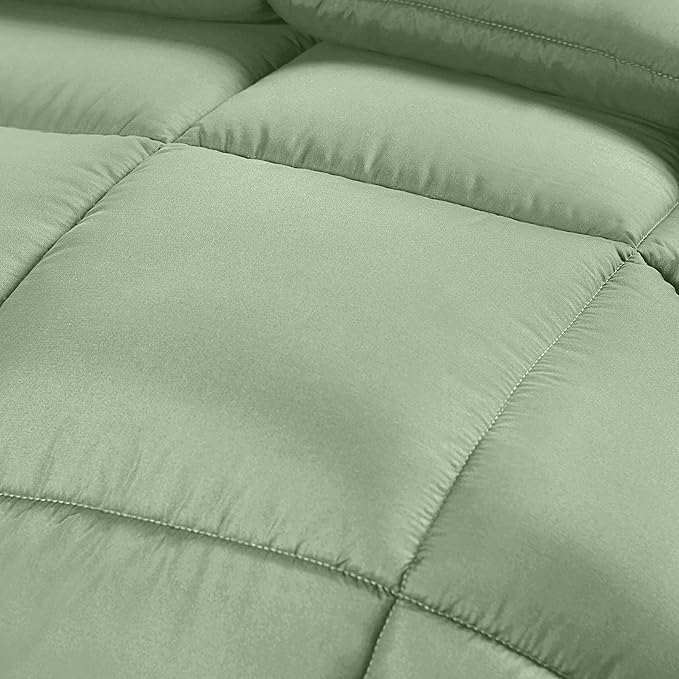 Utopia Bedding Comforter Duvet Insert, Quilted Comforter with Corner Tabs, Box Stitched Down Alternative Comforters King Size (Sage Green)