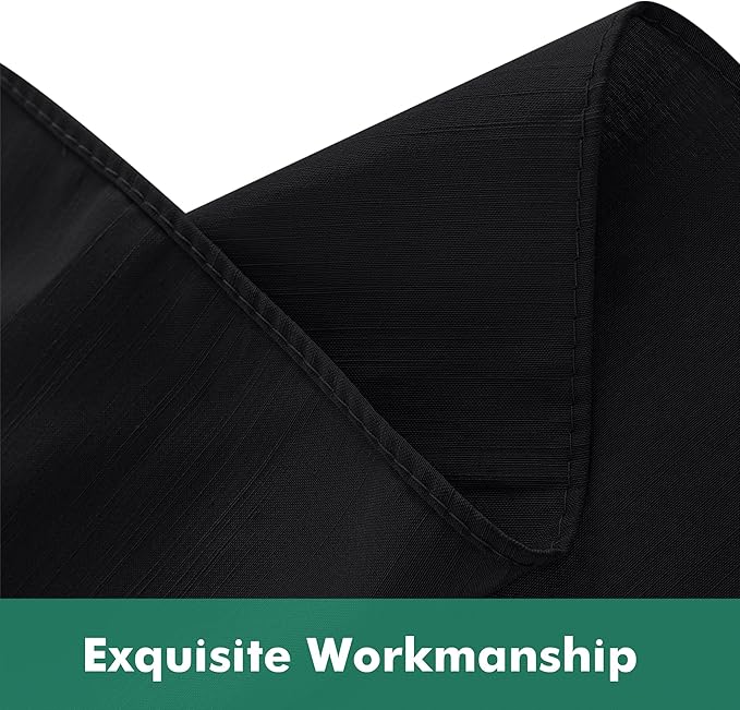 Biscaynebay Wrap Around Bed Skirts with Split Corners for Full Beds 15" Drop, Black Adjustable Elastic Dust Ruffles Easy Fit Wrinkle Resistant Silky Luxurious Fabric Machine Washable