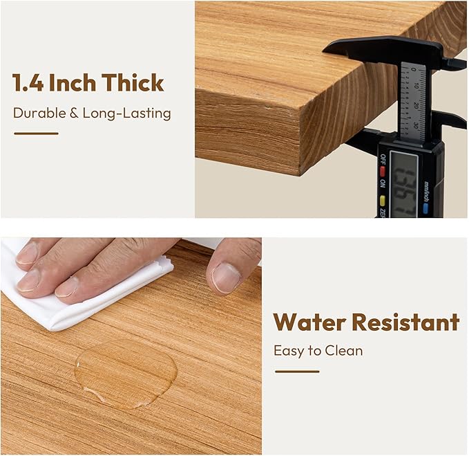 Vivelove Elm Wood Floating Shelves, Wooden Shelves for Wall with Invisible Bracket for Living Room Bedroom Bathroom Office Book, Rustic Farmhouse Decor Storage & Display, 48 Inch Set of 1- Natural
