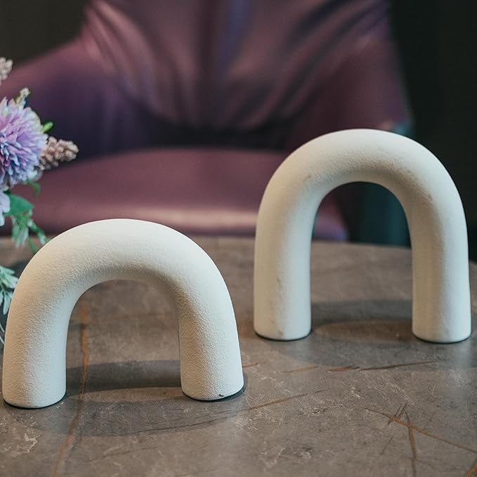 Defined Deco Ceramics Arch Decorative Objects,Neutral Home Decor for Shelves,Shelf Decor Aesthetic,Home Decorations for Living Room Decor,