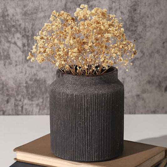Farmhouse Vase for Home Decor, Vintage Rustic Terracotta Flower Vase Suitable for Home Decor, Living Room, Shelf, Dining Table. 4.4IN*5.1IN ZSHLXM