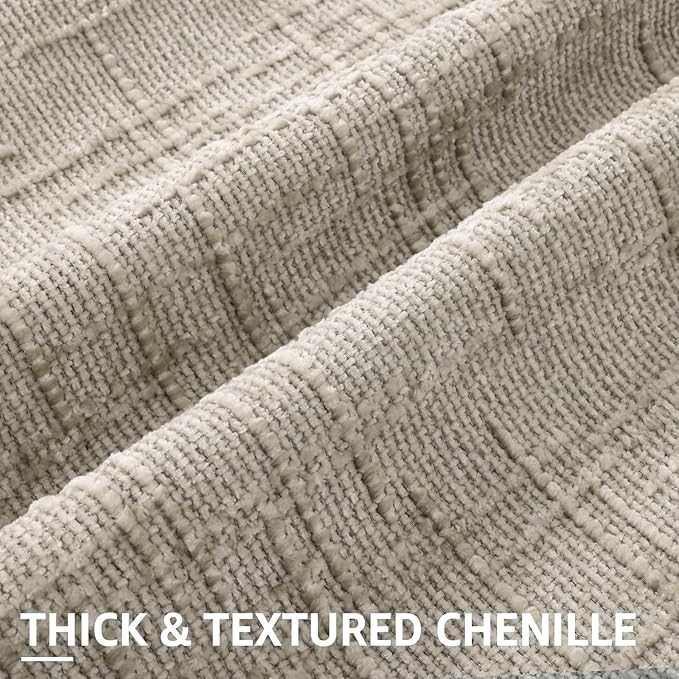 decorUhome Spring Light Brown Chenille Euro Sham Throw Pillow Covers 26x26 Set of 2 Textured Slubby Couch Pillow Covers Farmhouse Accent Modern Neutral Decorative Pillow Cases for Bed Sofa Living Room